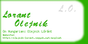 lorant olejnik business card